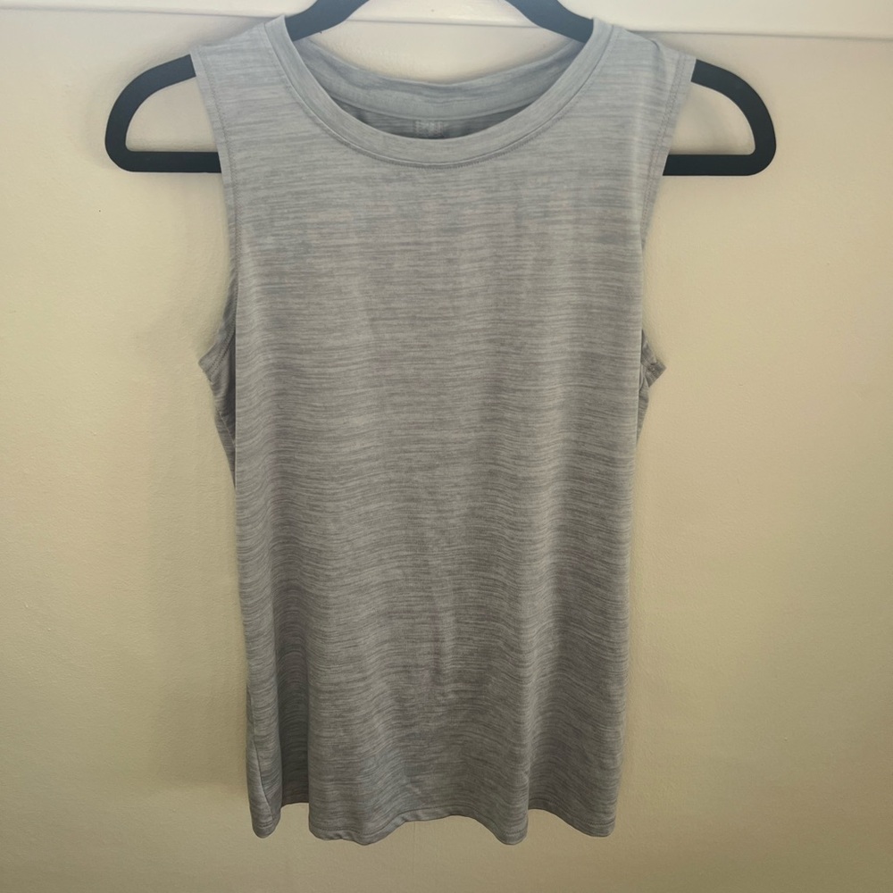 all in motion Light Heather Gray Athletic Tank With Cool Designs in back